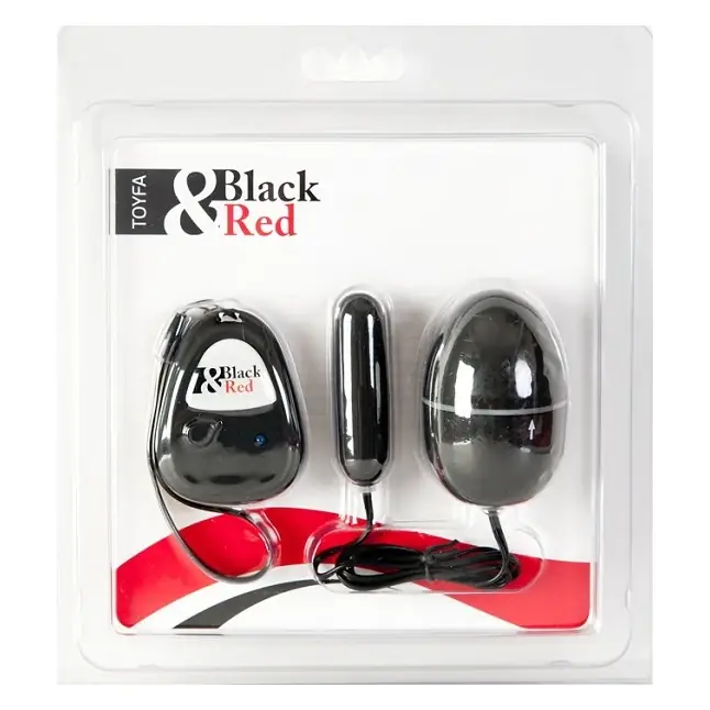 Чёрный вибронабор на дистанционном управлении - Black Red. Фотография 2.