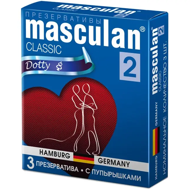 Презервативы Masculan Classic 2 Dotty с пупырышками - 3 шт