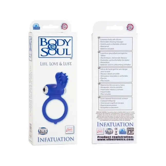 Кольцо эрекционное со стимуляцией клитора INFATUATION линии BODY SOUL - Body   Soul. Фотография 2.