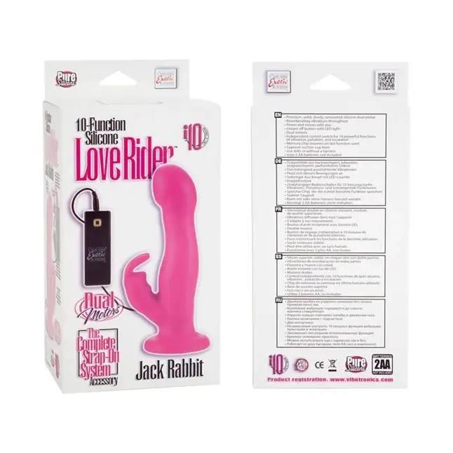 Вибромассажёр-насадка 10-Function Silicone Love Rider Jack Rabbit - 19 см - Love Rider. Фотография 2.