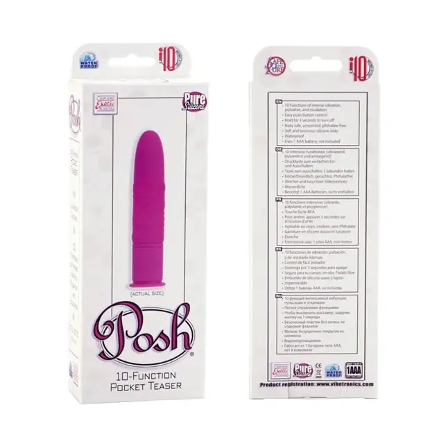 Розовый вибратор Posh с 10-ю функциями - Posh. Фотография 2.