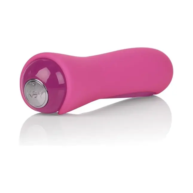 Розовый мини-вибромассажер с двумя сменными насадками Io Pink - 10,7 см - Key. Фотография 9.
