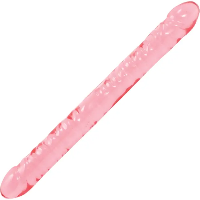 Розовый двухголовый фаллоимитатор Crystal Jellies - 45,7 см - Crystal Jellies