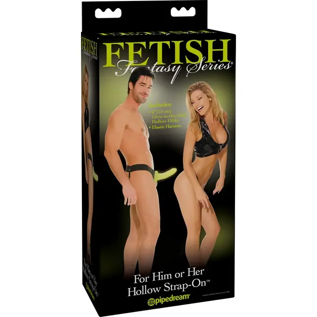Светящийся страпон для него и для нее - 16,5 см - Fetish Fantasy Series. Фотография 8.
