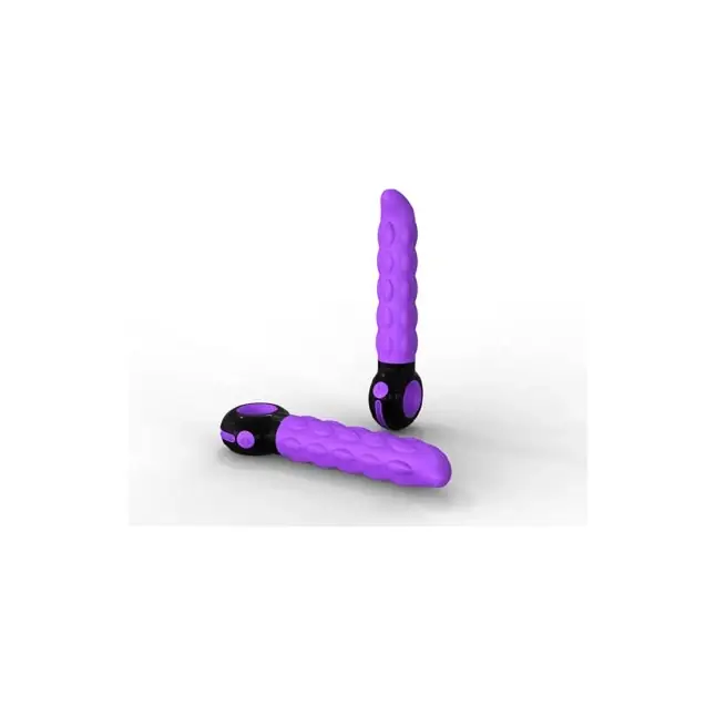 Фиолетово-черный вибромассажер G-Spot - 19 см