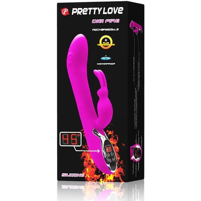 Вибромассажер с подогревом Digi Fire - 24,5 см - Pretty Love. Фотография 7.