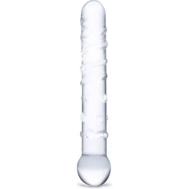 Стеклянная прозрачная палочка-фаллос Callisto Clear Glass Dildo - 18 см