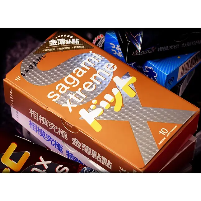Презервативы Sagami Xtreme Feel Up с точечной текстурой и линиями прилегания - 10 шт - Sagami Xtreme. Фотография 9.