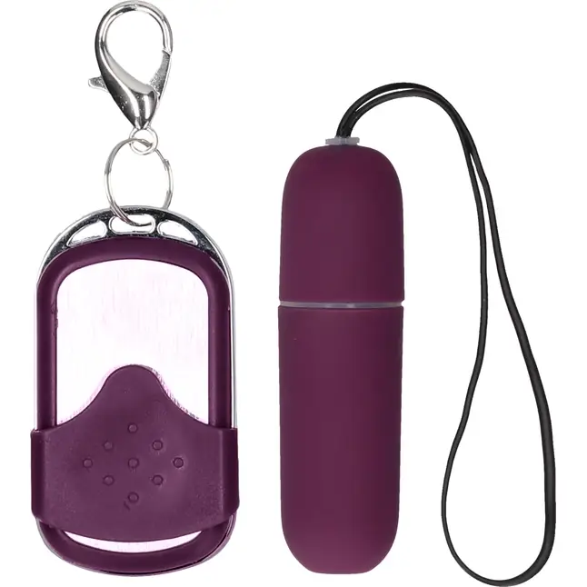 Фиолетовый вибростимулятор Remote Vibrating Bullet - Shots Toys