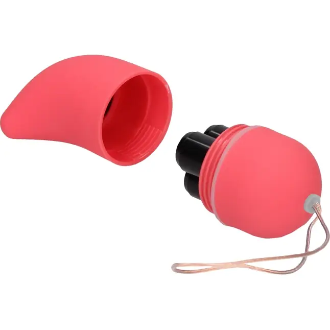 Розовое виброяйцо Vibrating G-spot Egg medium с пультом ДУ - Shots Toys. Фотография 4.