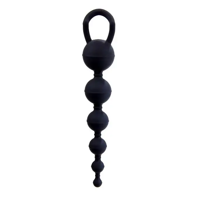 Чёрная анальная цепочка Six Balls Chain - 18,5 см - Shots Toys