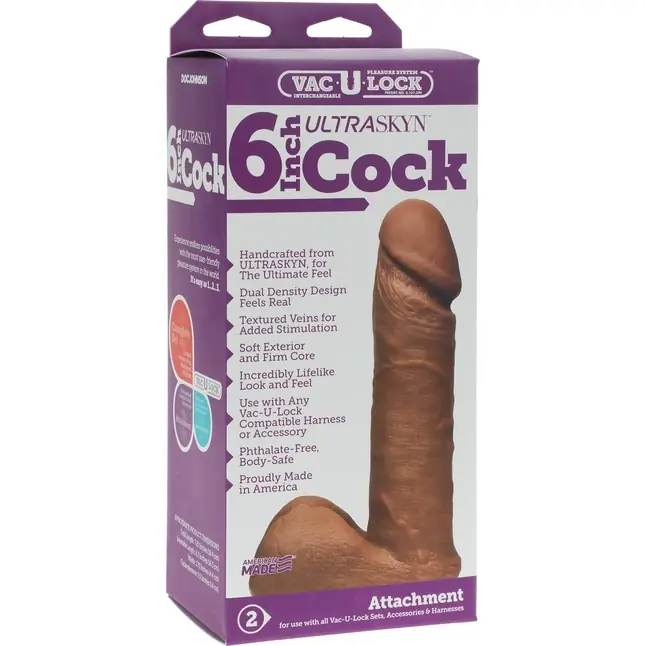 Насадка-мулат для трусиков Vac-U-Lock 6 ULTRASKYN Cock - 17,3 см - Vac-U-Lock. Фотография 3.