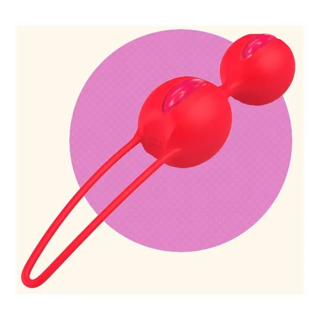 Ярко-оранжевые вагинальные шарики Smartballs Duo