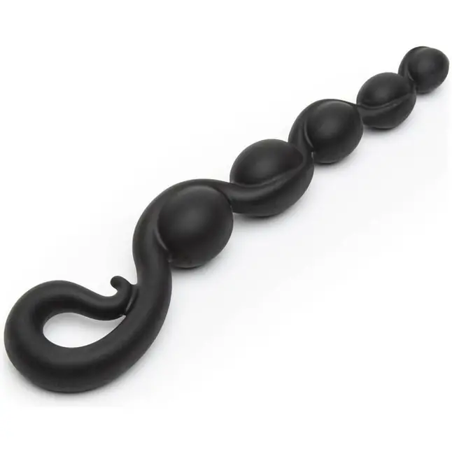Черная анальная цепочка Bendybeads - 26,2 см. Фотография 4.