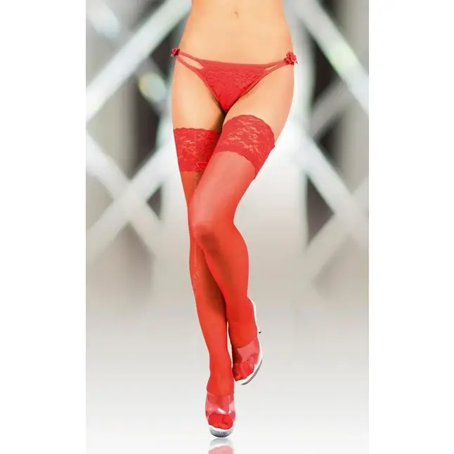 Классические чулки с кружевной резинкой на силиконе - Hosiery. Фотография 3.