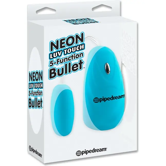 Голубая мультискоростная вибропуля с пультом управления - Neon Luv Touch. Фотография 2.