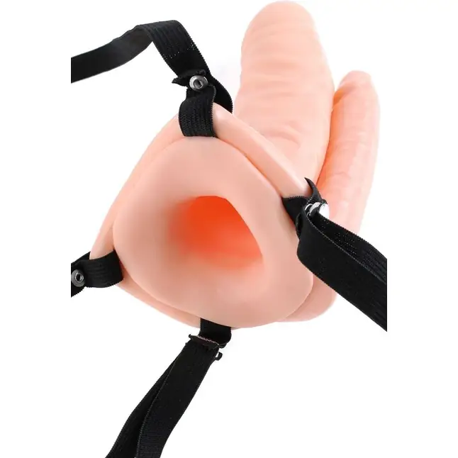 Полый страпон с двумя стволами 6 Double Penetrator Hollow Strap-On - 15 см - Fetish Fantasy Series. Фотография 5.