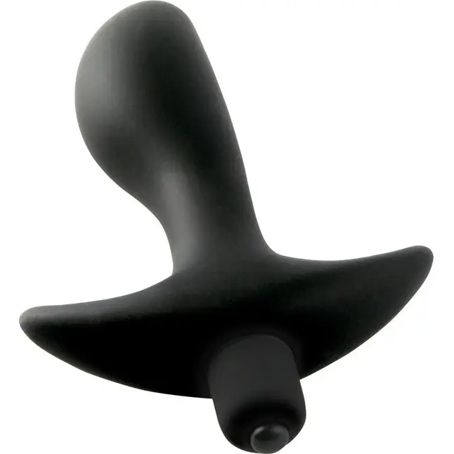 Чёрная анальная вибропробка с широким основанием Vibrating Perfect Plug - 12,5 см - Anal Fantasy Collection. Фотография 2.
