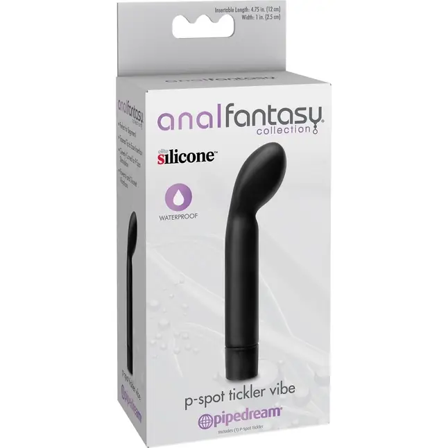 Анальный вибростимулятор с загнутой головкой P-Spot Tickler Vibe - 14,5 см - Anal Fantasy Collection. Фотография 3.