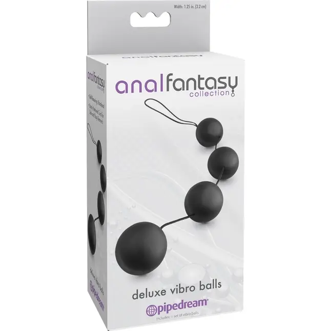 Анальная цепочка из 4 шариков Deluxe Vibro Balls - Anal Fantasy Collection. Фотография 2.