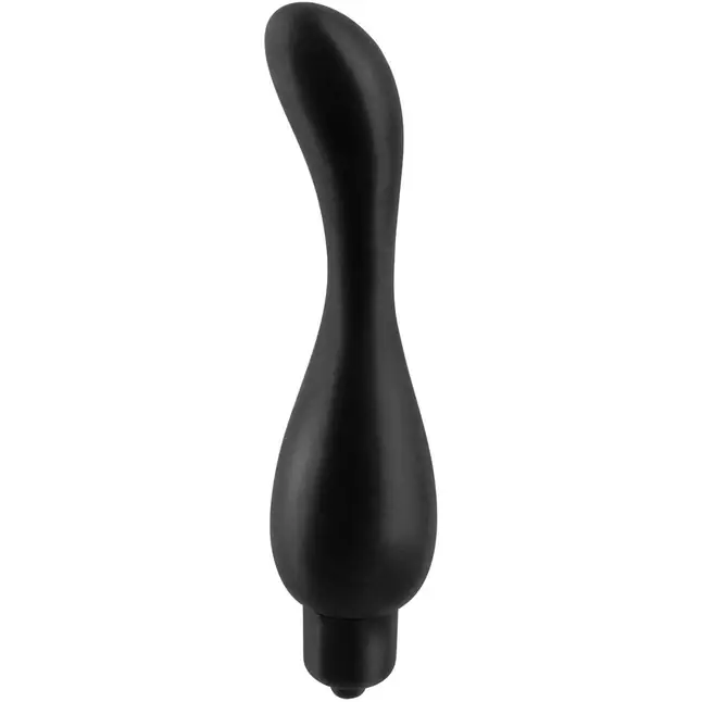 Анальный вибростимулятор с загнутой головкой Vibrating Smoothy - 13,4 см - Anal Fantasy Collection
