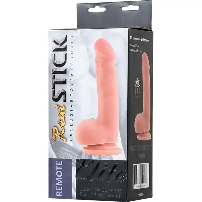 Реалистичный перезаряжаемый вибратор REALSTICK ELITE VIBRO с пультом ДУ - 18,5 см - RealStick Elite. Фотография 11.