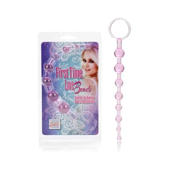 Розовая анальная цепочка First Time Love Beads - First Time