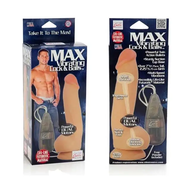 Реалистичный вибратор Max Vibrating Cock Balls - 20 см. Фотография 3.