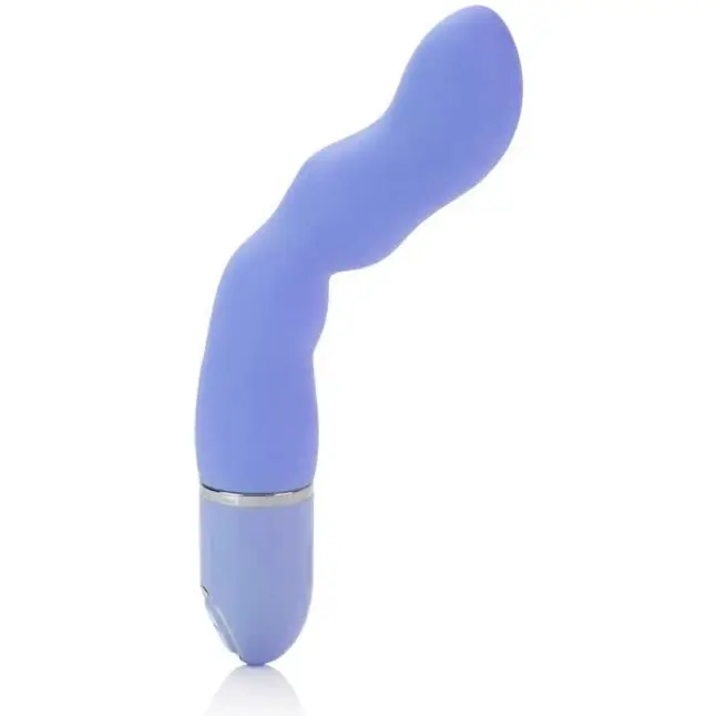 Голубой гнущийся вибратор 10-Function Silicone Pleasure Bendie Wavy G s - 17,8 см - Pleasure Bendie. Фотография 2.