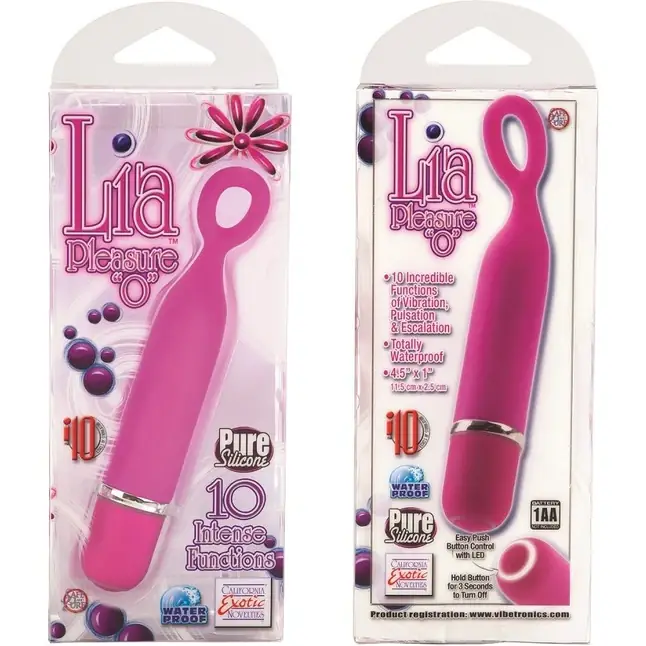 Розовый мини-вибромассажер Lia Mini Massager Plesure O - 11,5 см - Lia. Фотография 2.