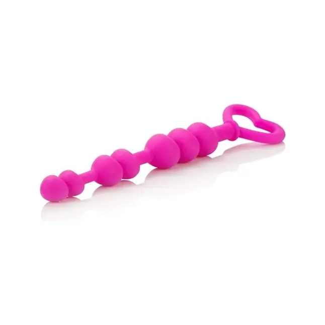 Силиконовая анальная цепочка LIA LOVE BEADS - 17,8 см - Lia. Фотография 3.