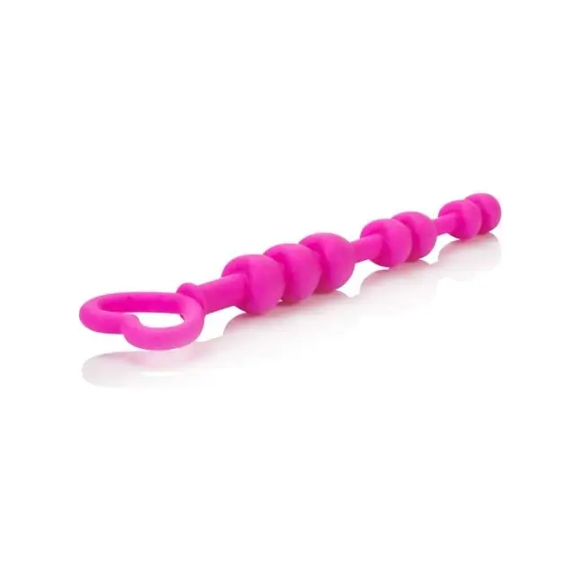 Силиконовая анальная цепочка LIA LOVE BEADS - 17,8 см - Lia. Фотография 4.
