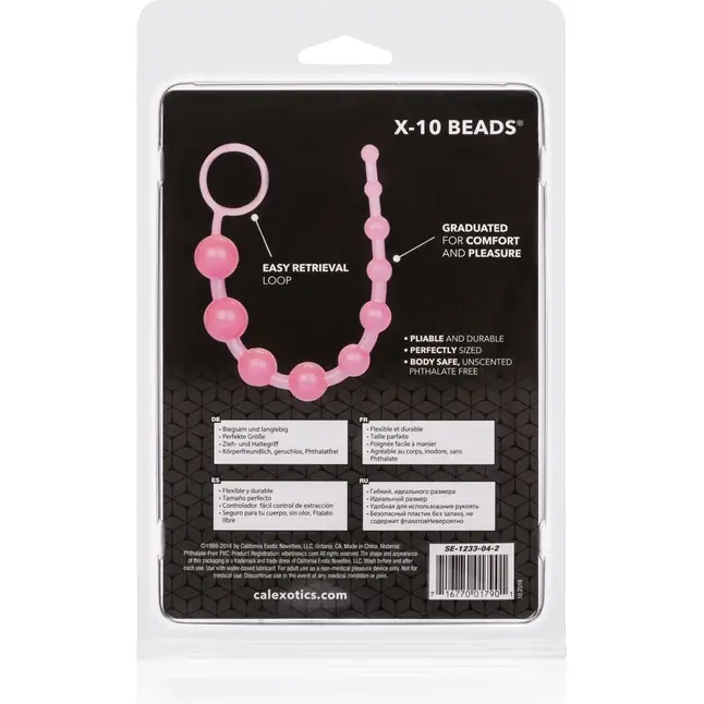 Розовая анальная цепочка X-10 BEADS - 28 см - Beads. Фотография 4.