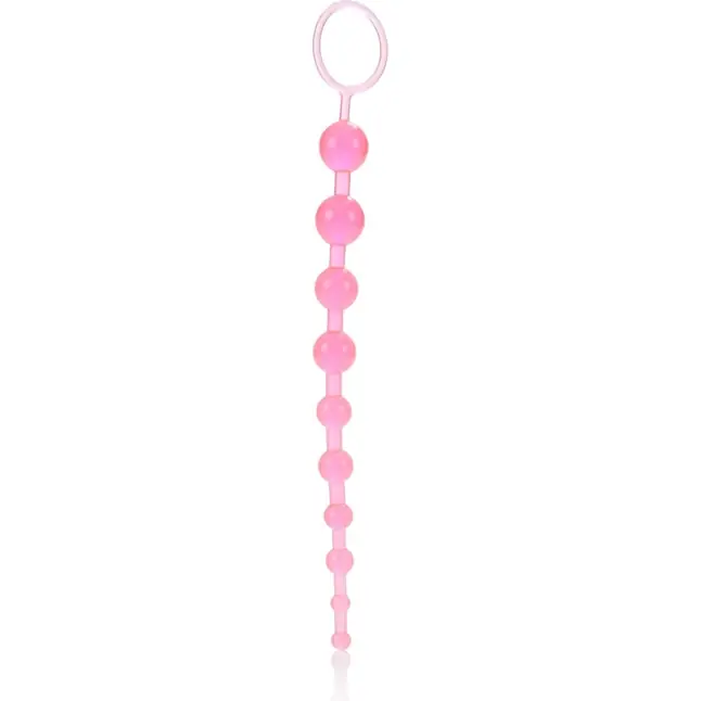 Розовая анальная цепочка X-10 BEADS - 28 см - Beads