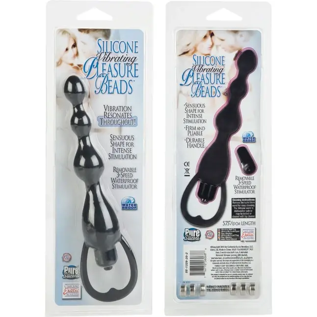 Анальная цепочка Waterproof Vibrating Pleasure Beads - Beads. Фотография 5.