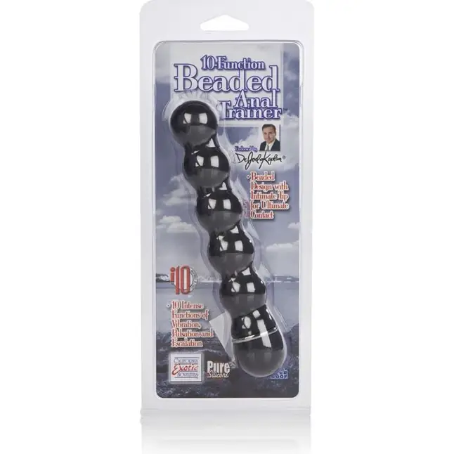 Анальный стимулятор с вибрацией Dr. Joel Kaplan 10-Function Anal Trainer Beaded - 15,25 см - Dr. Joel Kaplan. Фотография 2.