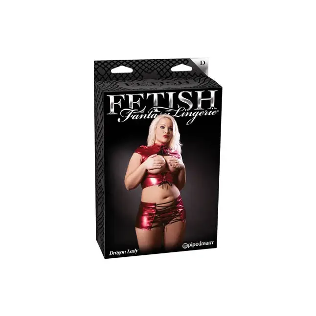 Комплект со шнуровкой Dragon Lady: топ, юбка и стринги - Fetish Fantasy Lingerie. Фотография 5.