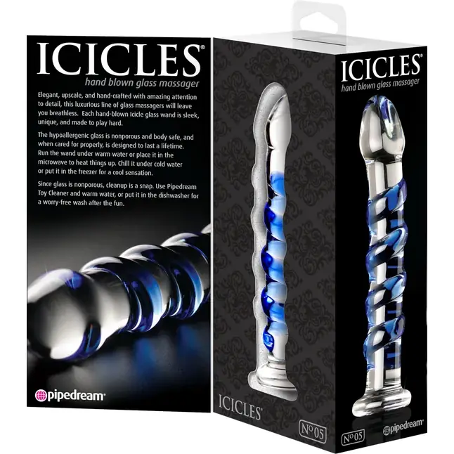 Стеклянный фаллоимитатор Icicles №5 - 17,8 см - Icicles. Фотография 3.