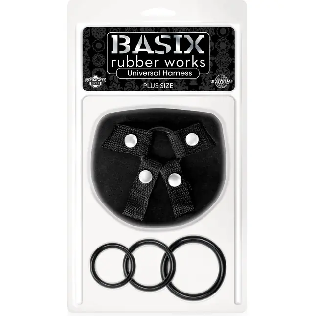 Универсальные трусы размера Plus Size для крепления насадок Universal Harness Plus-Size - Basix Rubber Works. Фотография 3.