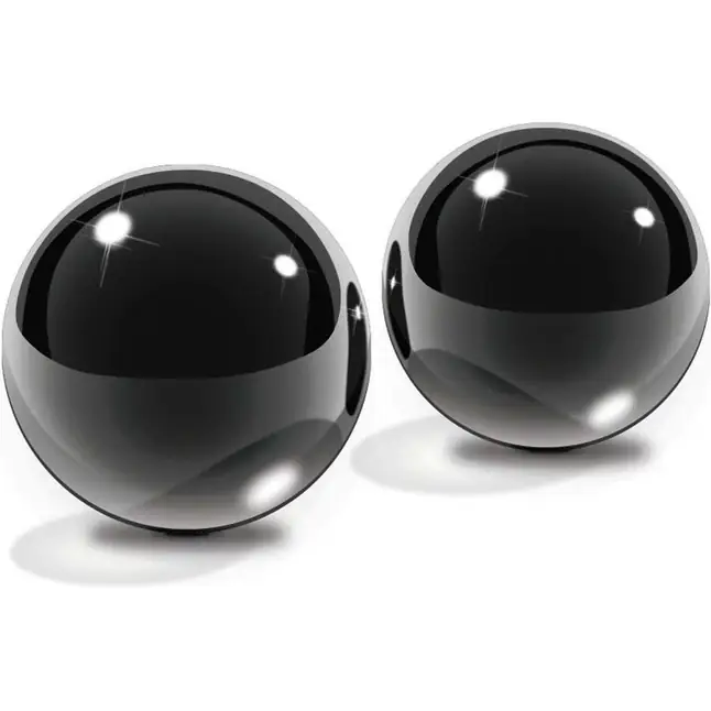 Стеклянные вагинальные шарики Medium Black Glass Ben-Wa Balls - Fetish Fantasy Limited Edition