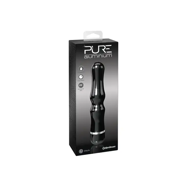 Вибромассажер BLACK LARGE - 18,4 см - Pure Aluminium