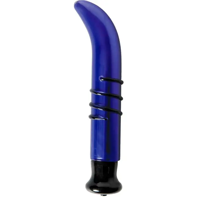 Стеклянный вибратор со спиралью и загнутым кончиком - 18,5 см - Sexus Glass