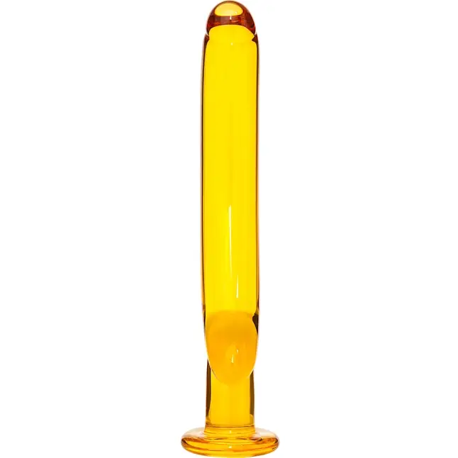 Жёлтый стимулятор-банан из стекла - 17,5 см - Sexus Glass. Фотография 3.