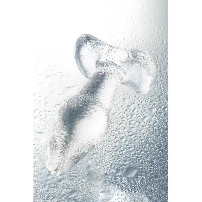 Стеклянная анальная втулка с ограничителем - 10,5 см - Sexus Glass. Фотография 6.