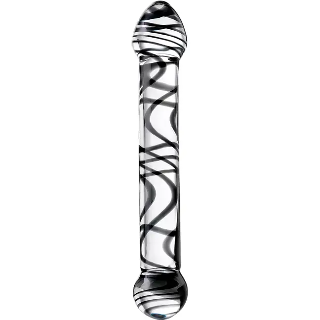 Стеклянный фаллоимитатор из прозрачного стекла со спиралями - 20,5 см - Sexus Glass