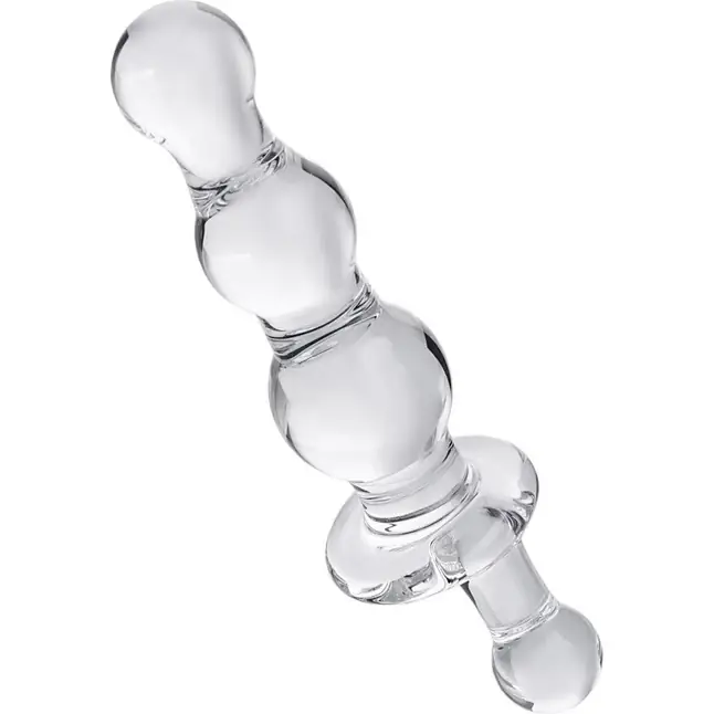 Стеклянная анальная втулка с ручкой - 10,5 см - Sexus Glass. Фотография 2.