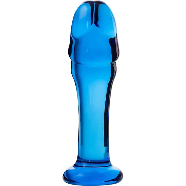 Синяя стеклянная анальная втулка - 13 см - Sexus Glass. Фотография 3.