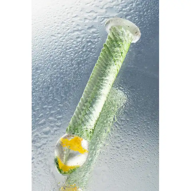 Стеклянный фаллоимитатор со спиралевидным рельефом - 16,5 см - Sexus Glass. Фотография 8.