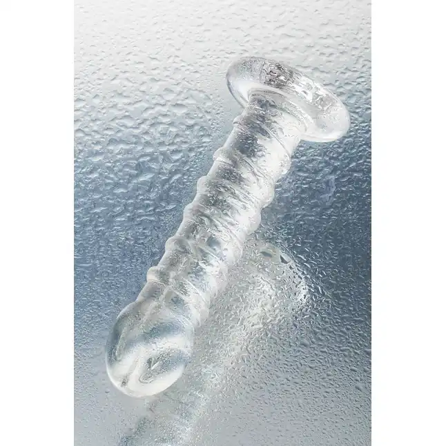 Фаллос со спиралевидным рельефом из прозрачного стекла - 16 см - Sexus Glass. Фотография 7.