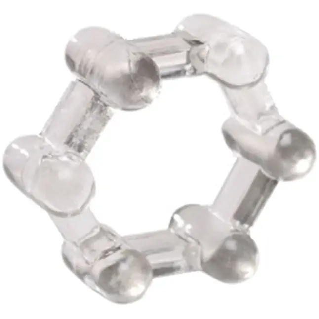 Прозрачное эрекционное кольцо MENZSTUFF PERFECT HEXFIT CLEAR - MenzStuff. Фотография 2.
